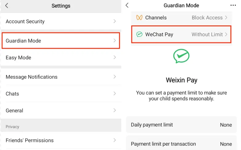 Giới Hạn Sử Dụng WeChat Pay