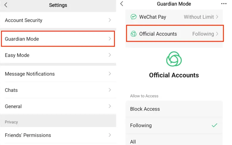 Hạn Chế Tài Khoản Chính Thức Trên WeChat